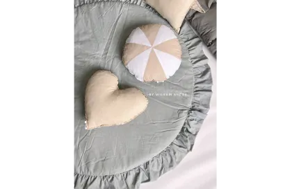 Beige heart pillow