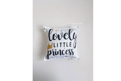 Pillow with digital printing white (lovely little princess)
